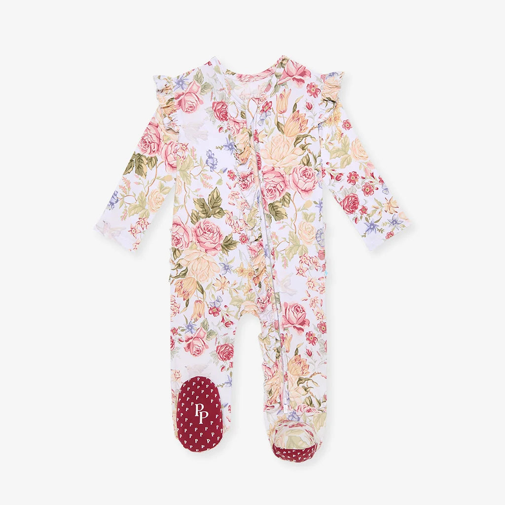 Kristiana Picot Ruffled Footie