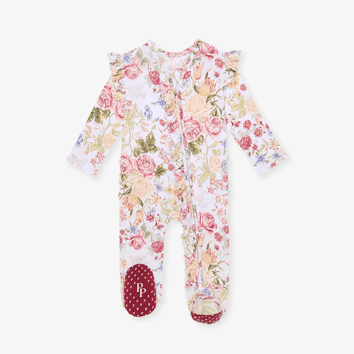 Kristiana Picot Ruffled Footie