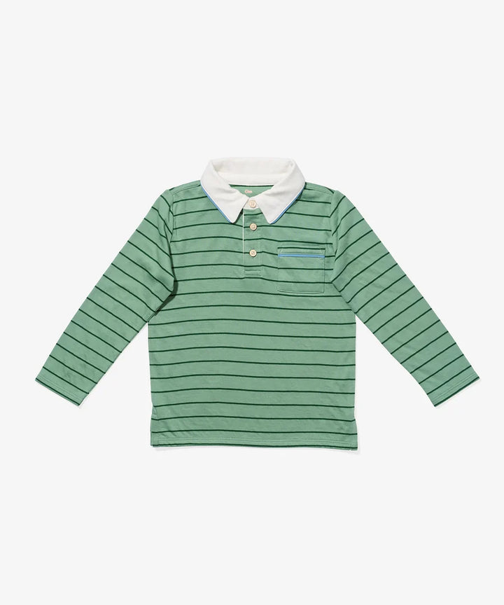 Parker Polo - Sage Fine Stripe