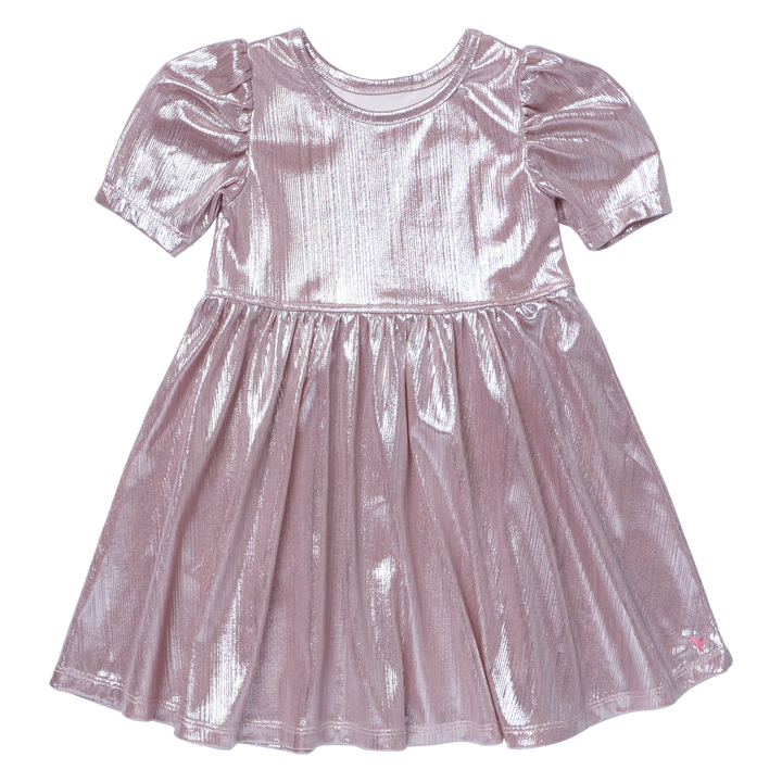 Lame Laurie Dress - Glitter Pink