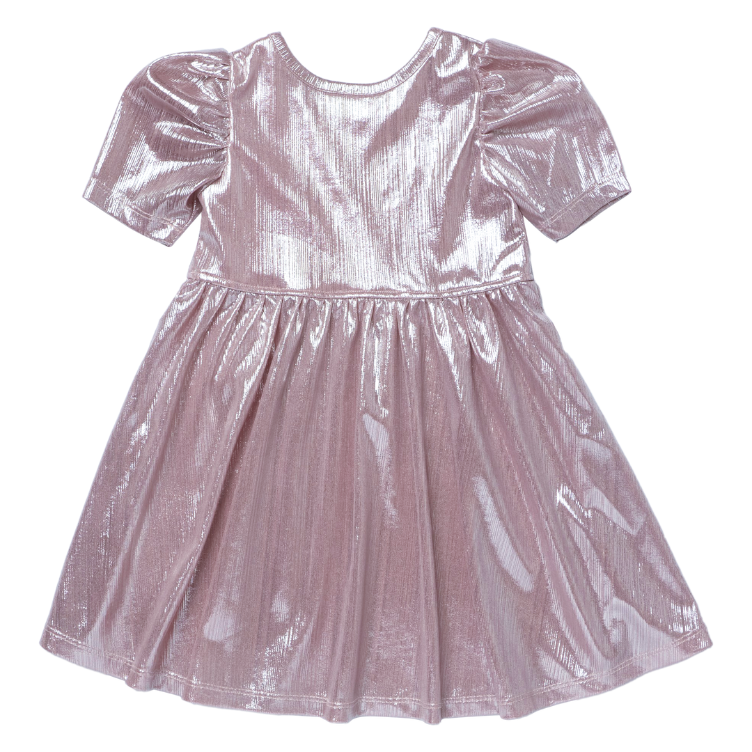 Lame Laurie Dress - Glitter Pink