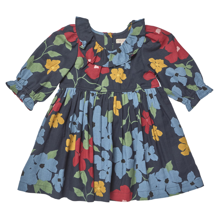 Amara Dress-Navy Hibiscus Floral