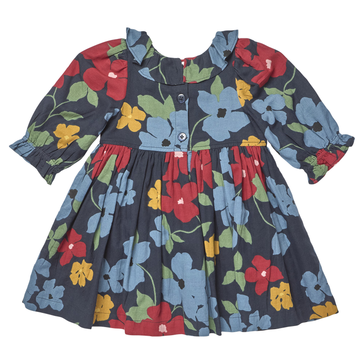 Amara Dress-Navy Hibiscus Floral