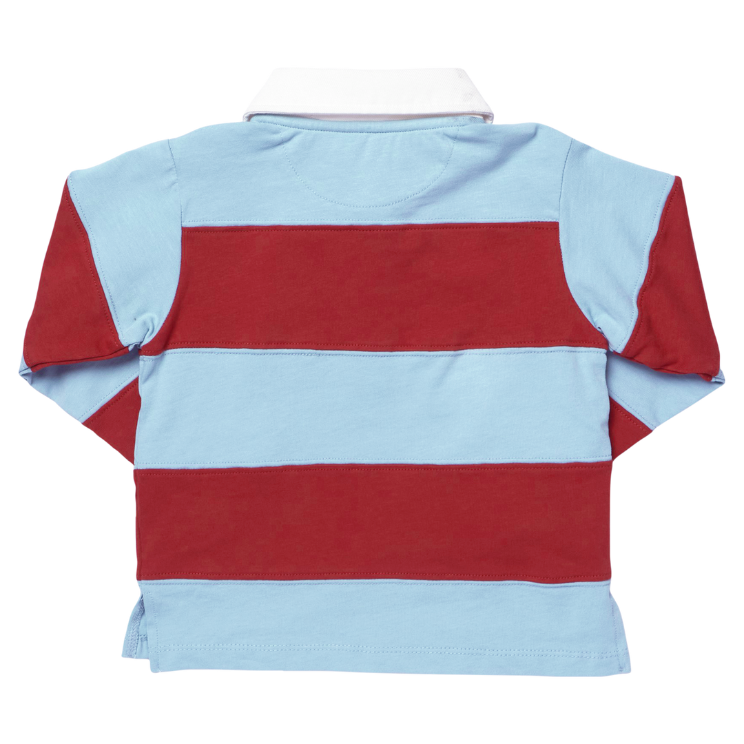 Boys Albert Rugby Shirt Blue Maroon