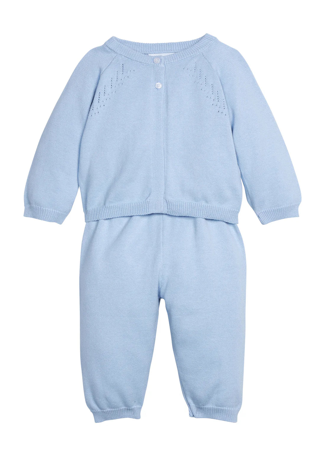 Pointelle Knit Set - Light Blue