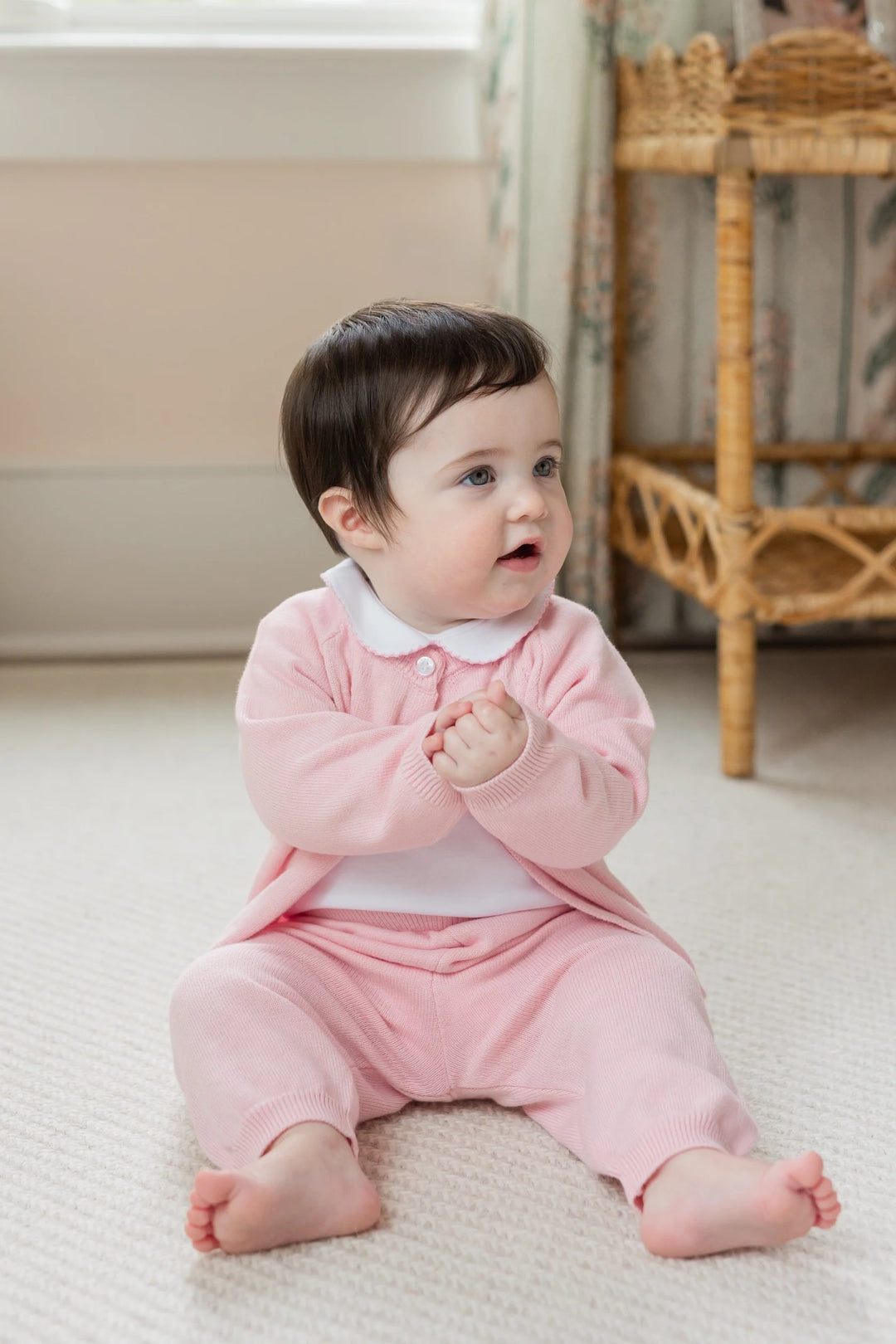 Pointelle Knit Set - Light Pink