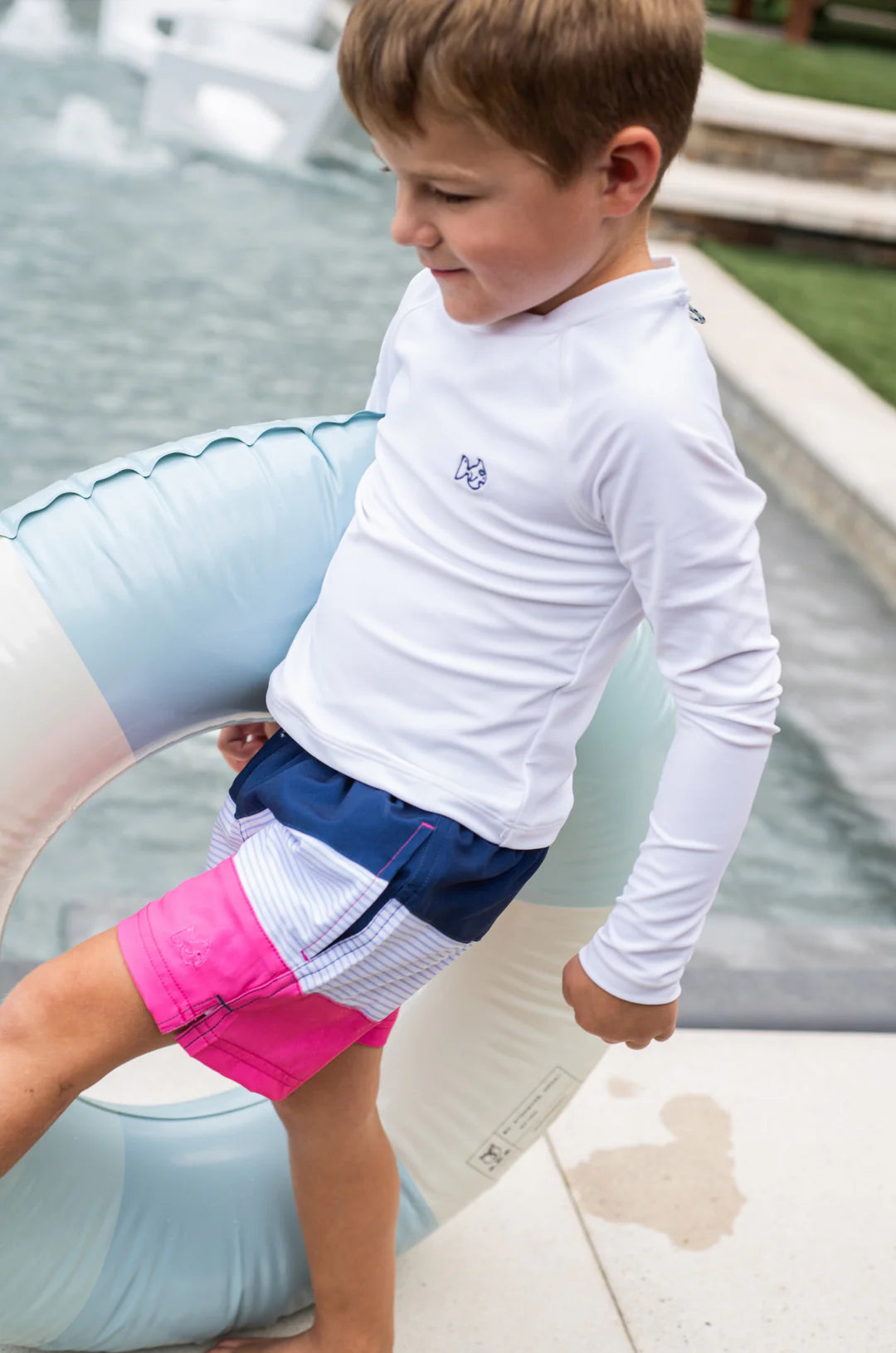 Boy's Reef Long Sleeve Rashguard - White