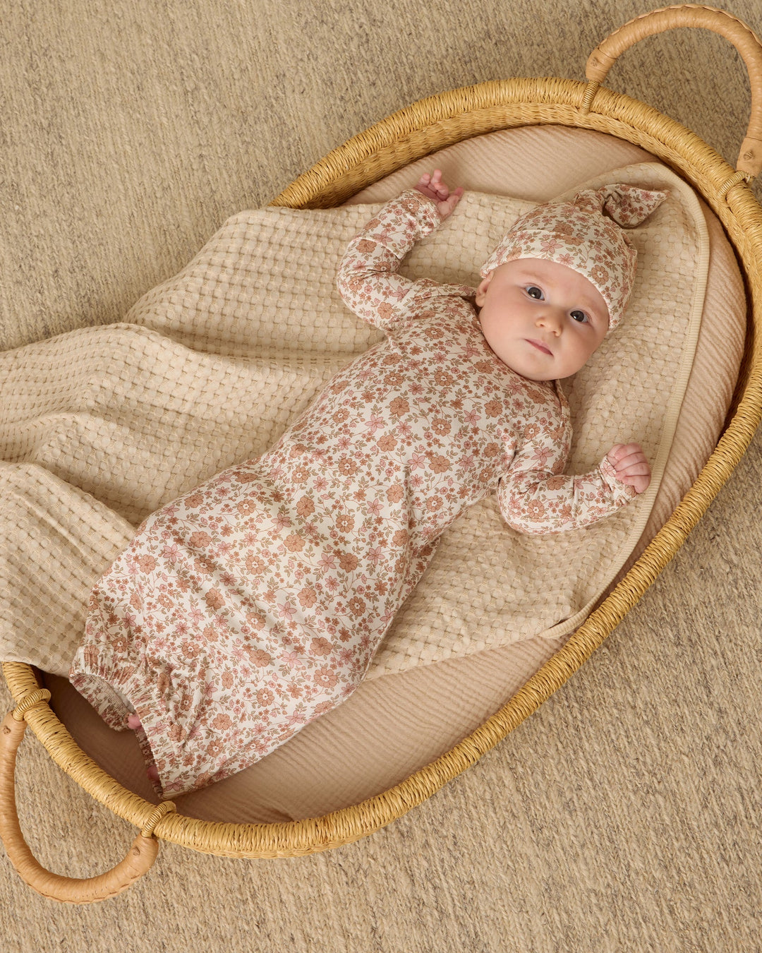 Bamboo Baby Gown & Hat Set Bloom