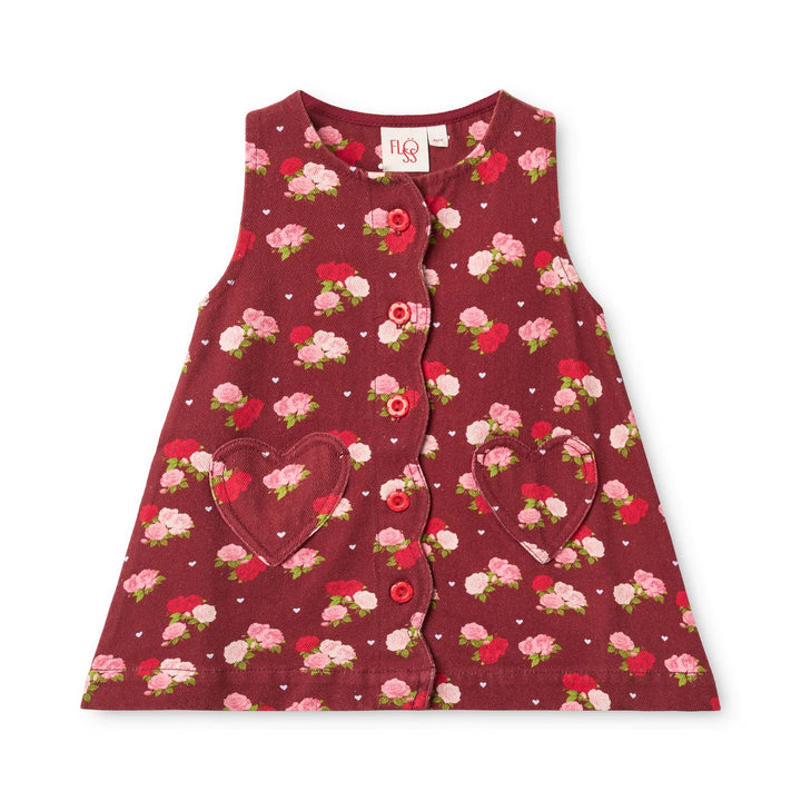 Riley Dress Cranberry Rose/Liva Pointelle Blouse Set