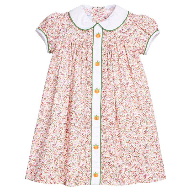 Ruffled Sally Dress- Pumpkins