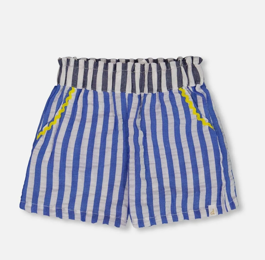 White Top Stripe Short Set