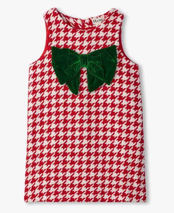 Big Bow Houndstooth Dress Set