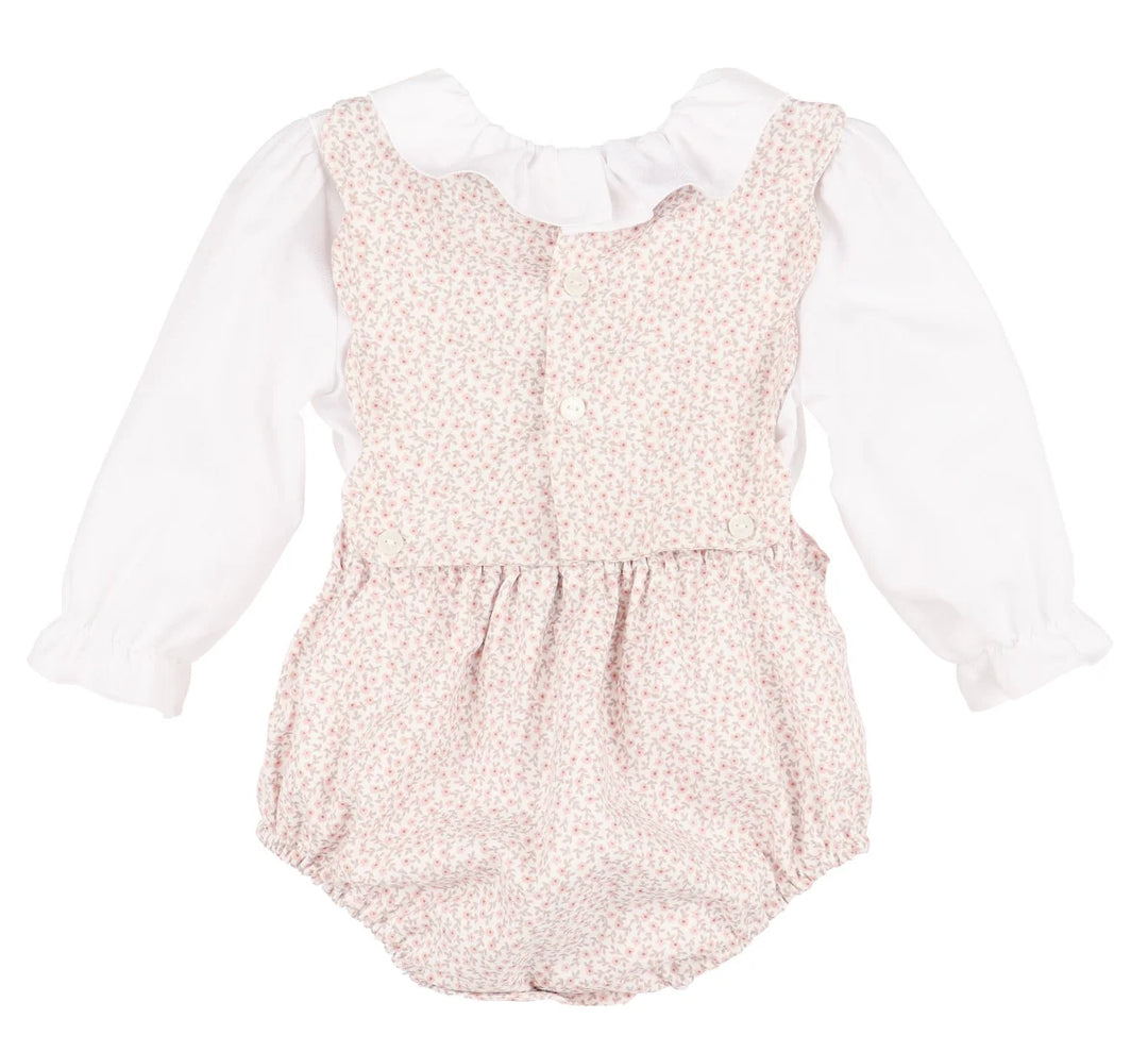 Pink Blooms Girl Overall