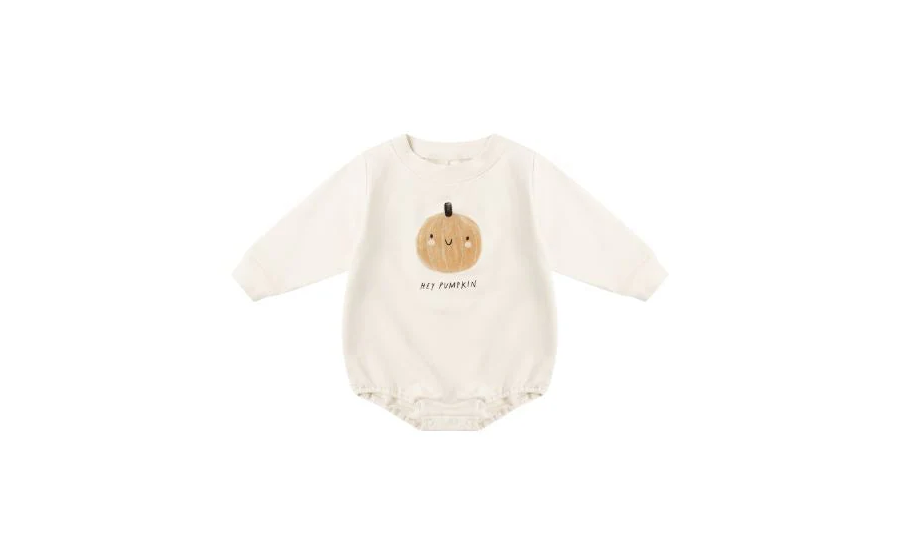 Pumpkin Crewneck Bubble Romper