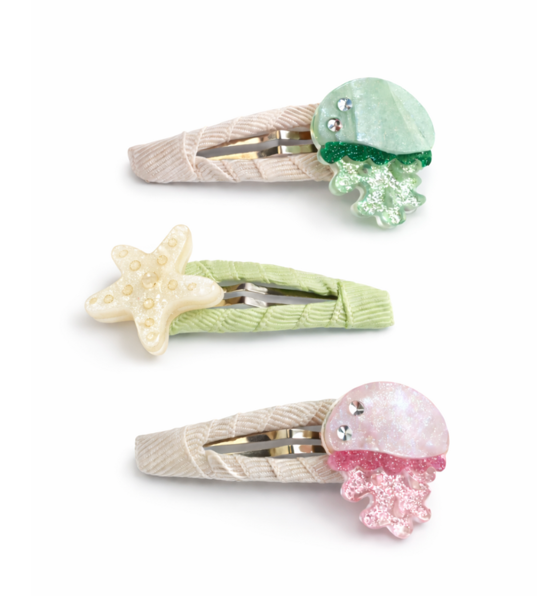 Jellyfish Green Pink Snap Clips