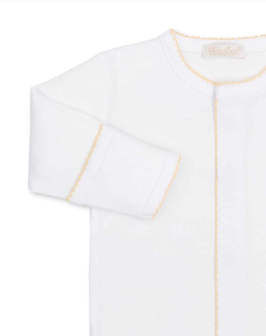 White/Yellow Giraffe Footie w/ Hand Emb