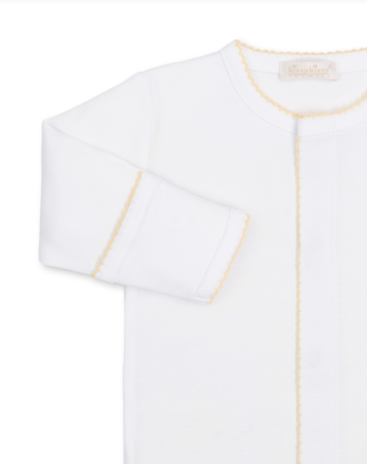White/Yellow Giraffe Footie w/ Hand Emb