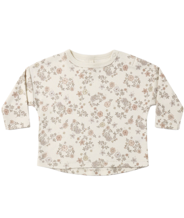 Long Sleeve Tee/Drawstring Pant Set- Floral Vine
