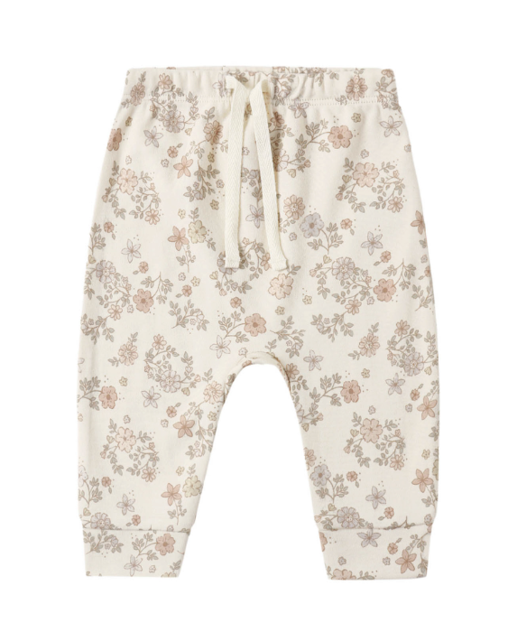 Long Sleeve Tee/Drawstring Pant Set- Floral Vine