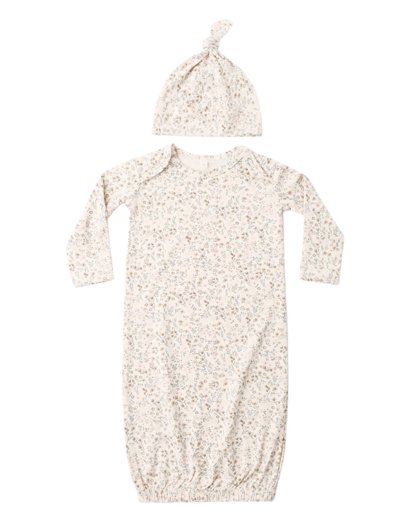 Bamboo Baby Gown + Hat Set