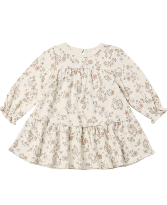 Tiered Jersey Dress - Floral Vine