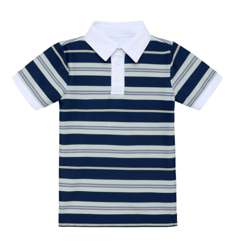 Navy Retro Stripe Polo Shirt
