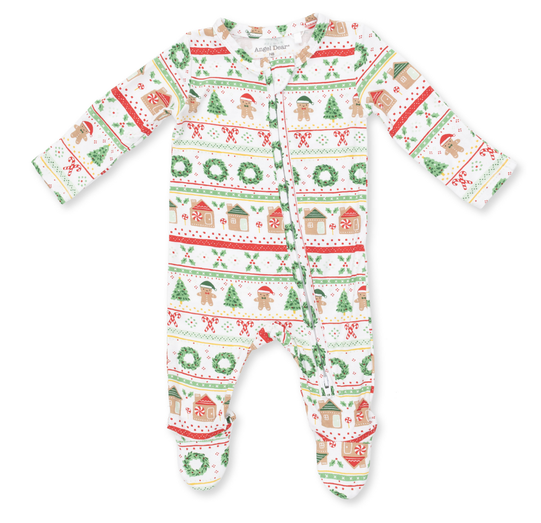 Gingerbread Fair Isle Uni - 2 Way Zipper Footie