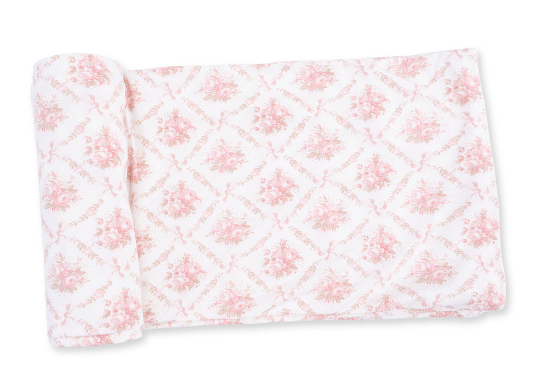 Rose Bow Lattice - Swaddle Blanket