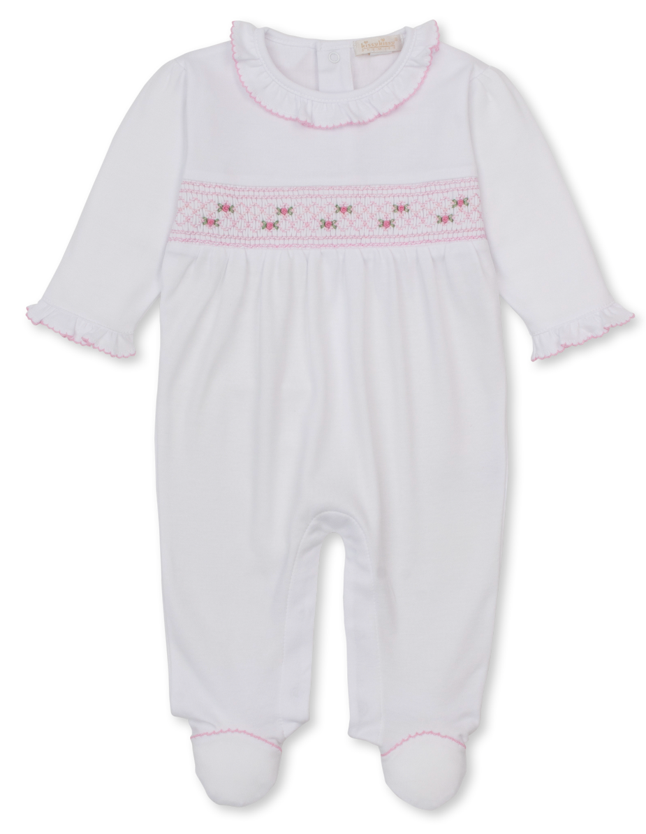 Footie w/ Hand Smk White/Pink