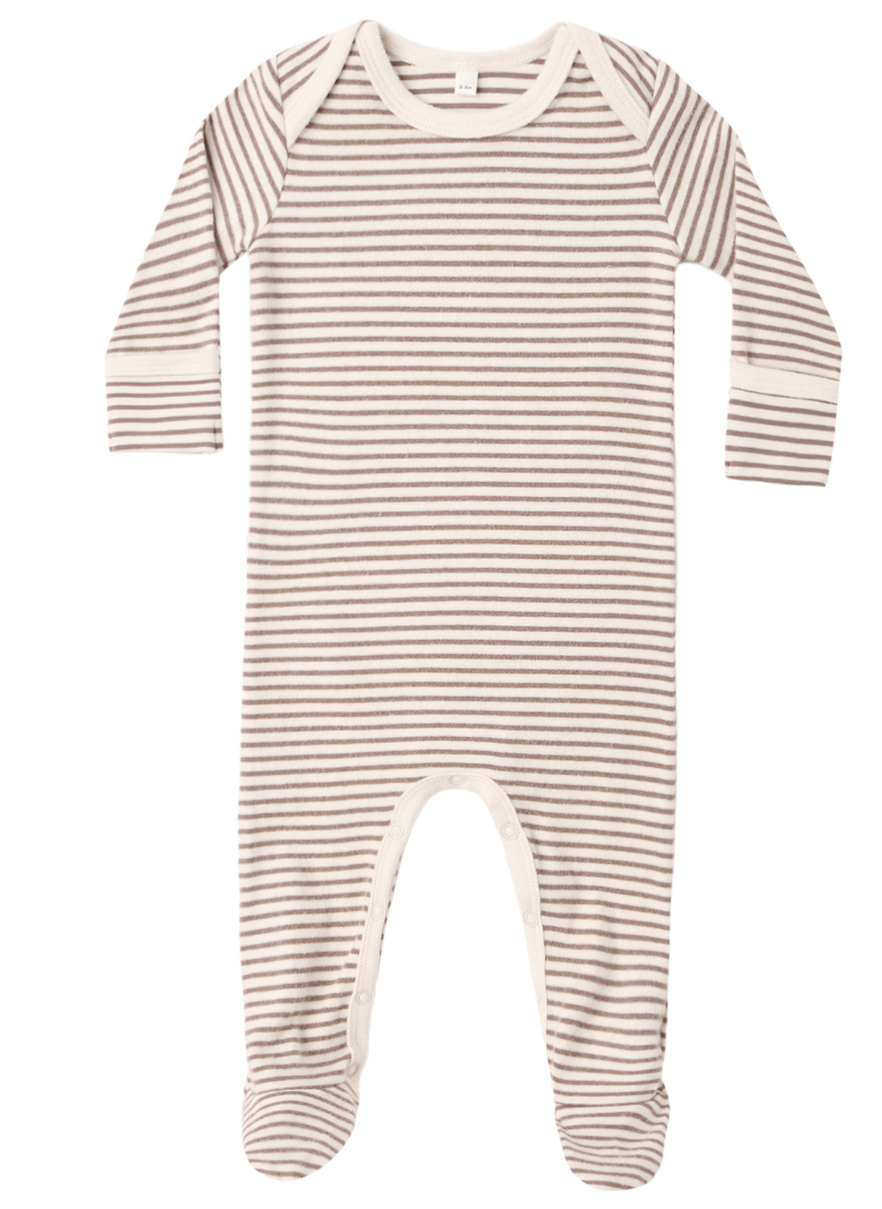 Footie Cocoa Microstripe