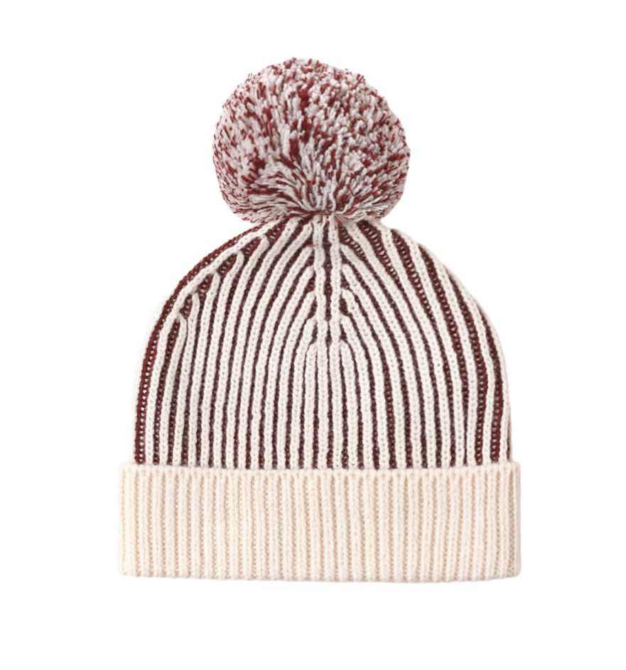 Beanie Black Cherry Stripe