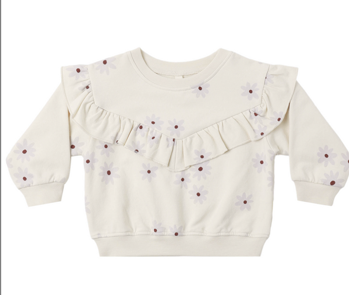 Ruffle Fleece Sweatshirt/Sweatpants Set - Blue Daisy