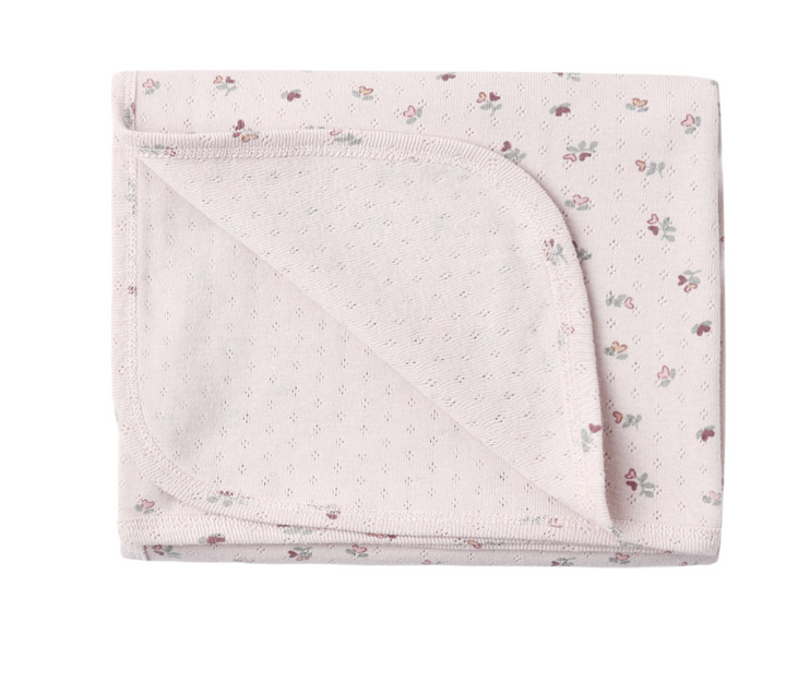 Pointelle Baby Blanket Heart Ditsy