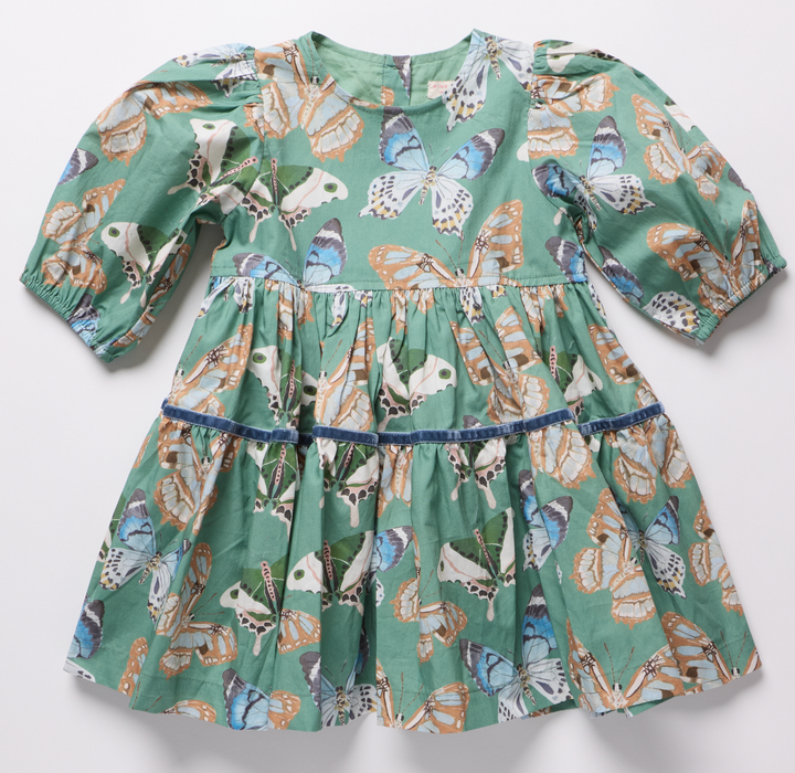 Maribelle Dress - Green Butterflies