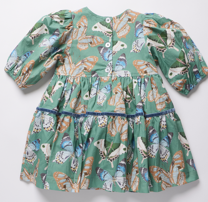 Maribelle Dress - Green Butterflies