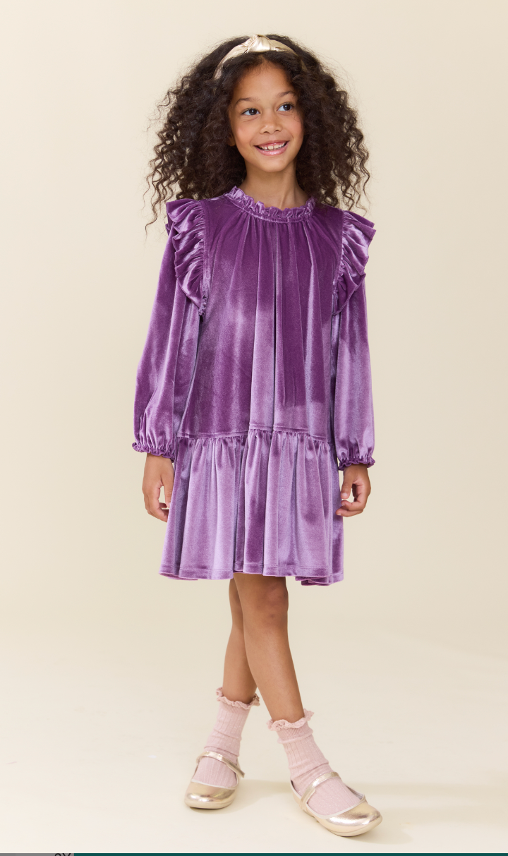 Harper Dress Lavender Velour