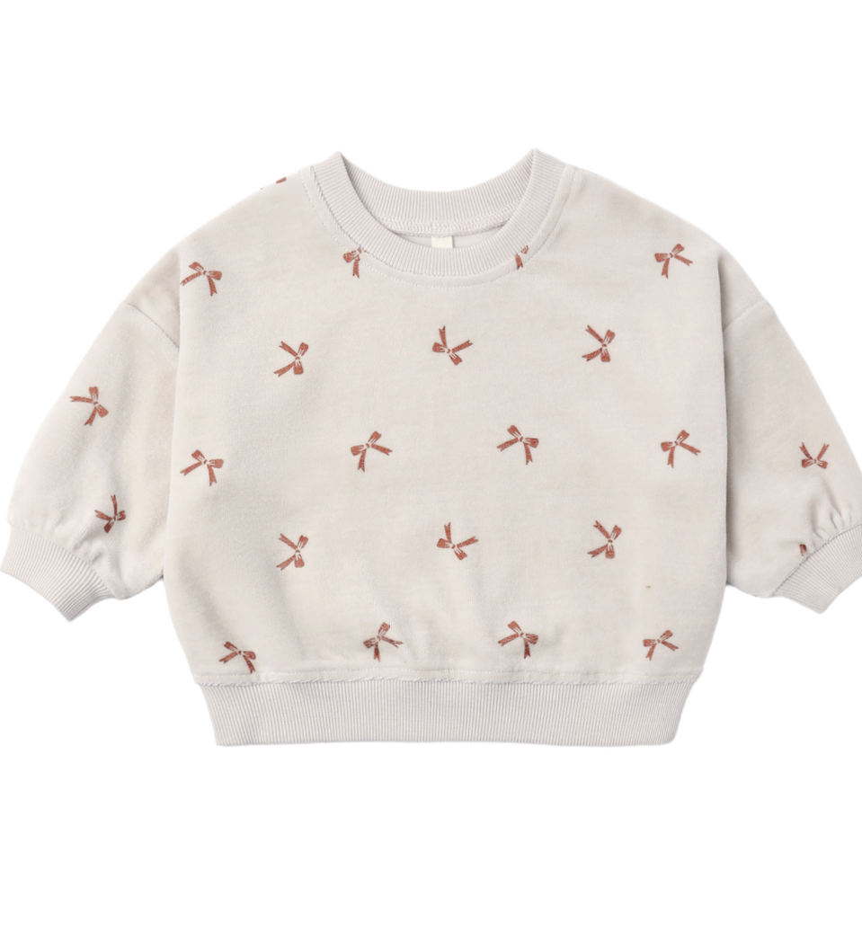 Velour Relaxed Set- Red Bows