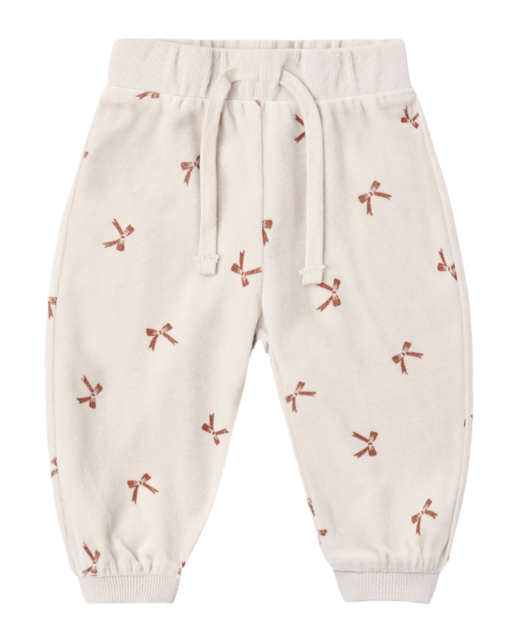 Velour Relaxed Set- Red Bows