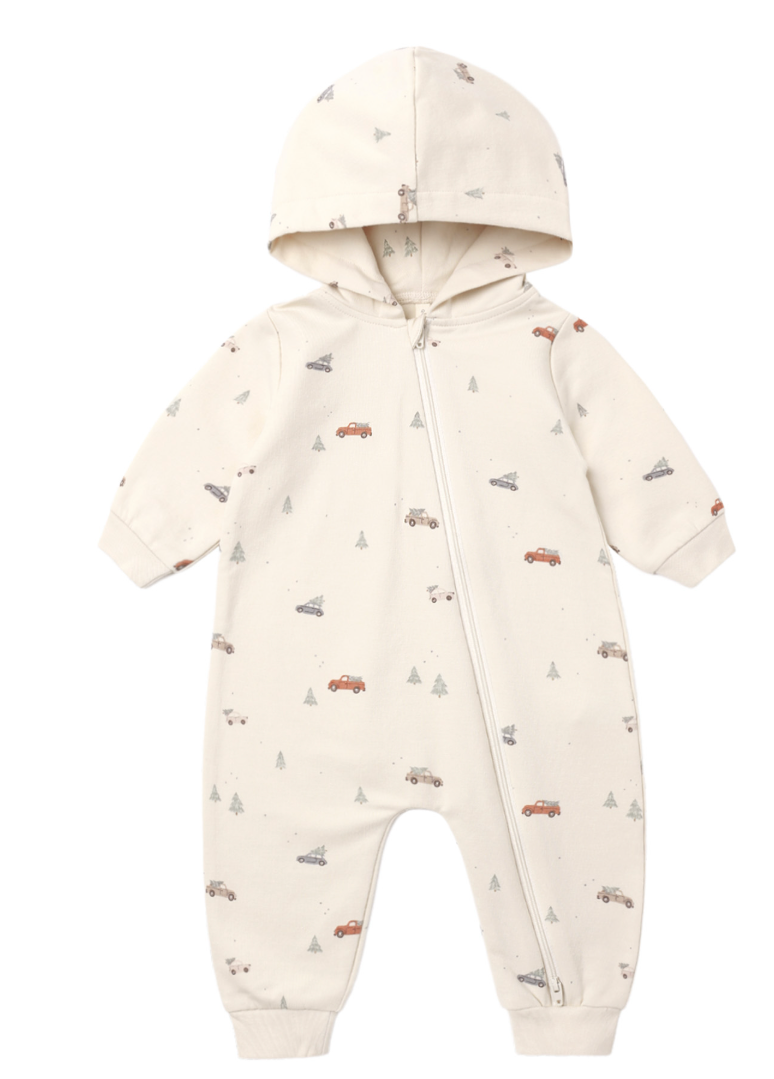 Hooded Jumpsuit Holiday Drive