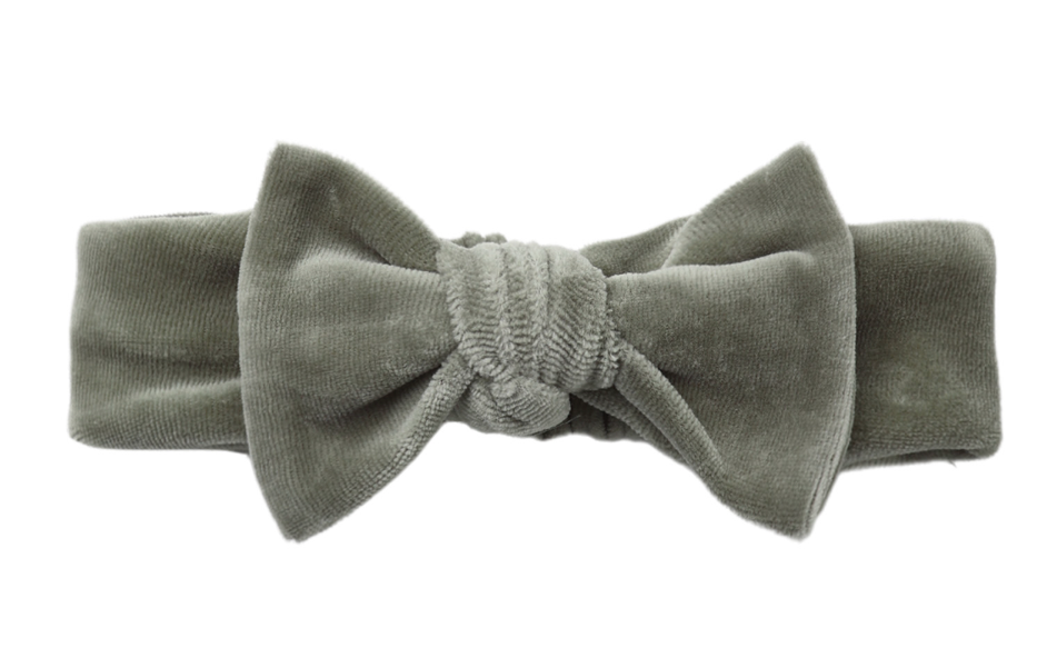 Velour Bow Headband - Spruce