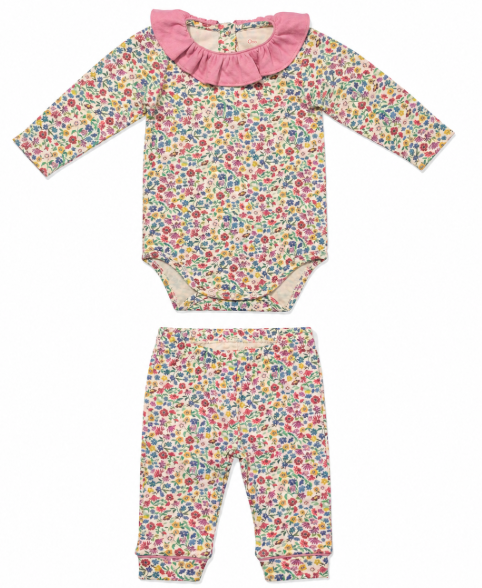 Tink Ruffle One Piece - Burgundy Coneflower