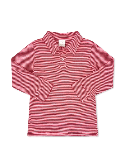 Porter Polo Long Sleeve - Raleigh Red