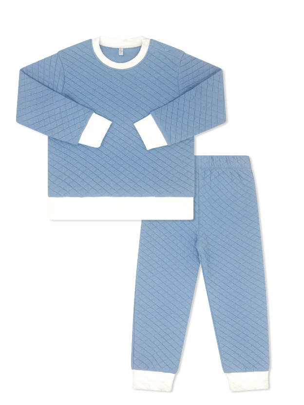 Harris Quilted Playsuit - Baylor Blue