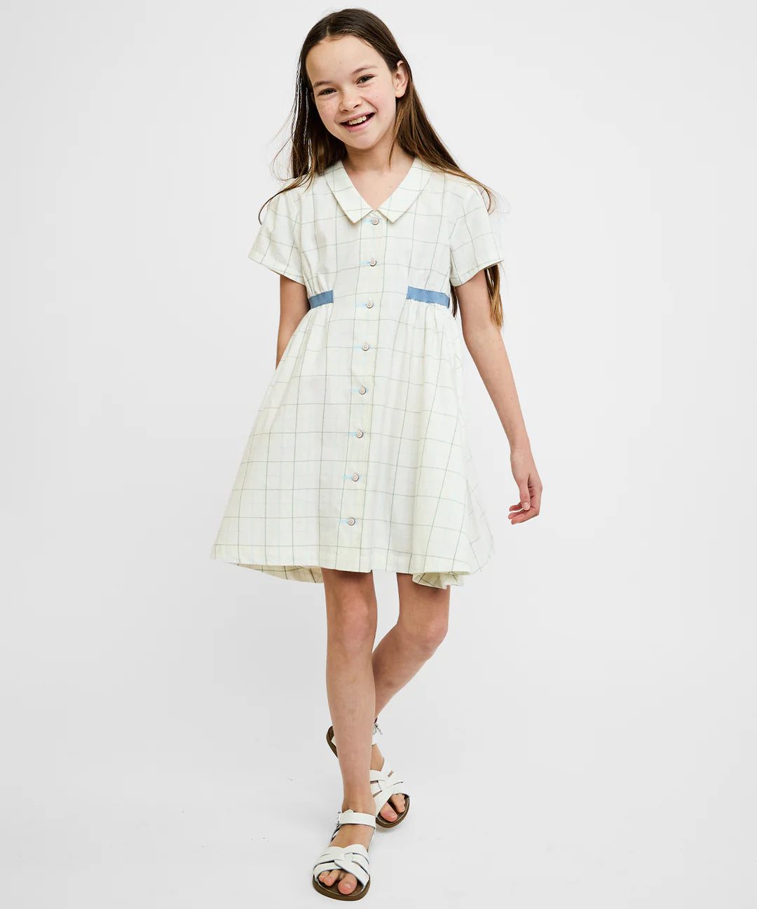 Shirt Dress, Seafoam Plaid
