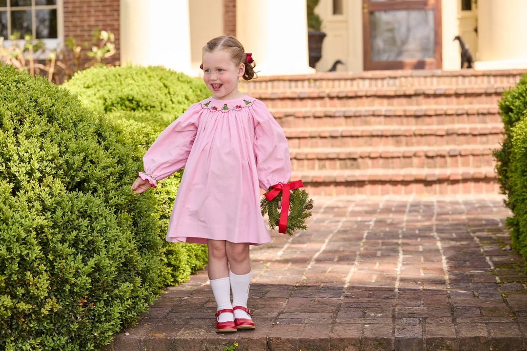 Smocked Bishop Dress- Holly Days