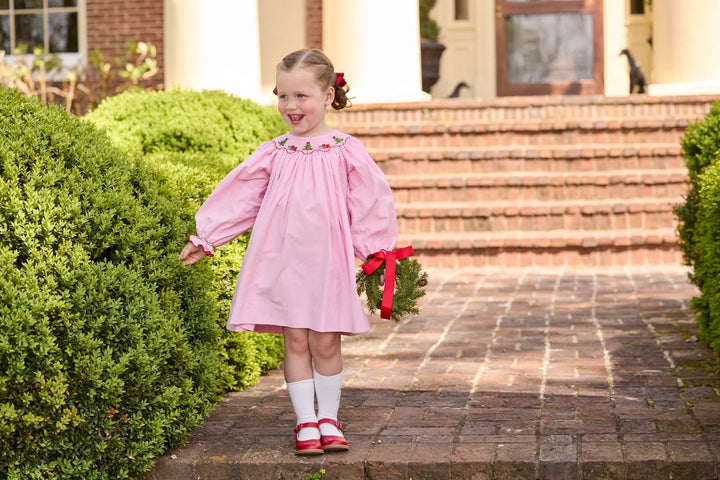 Smocked Bishop Dress- Holly Days