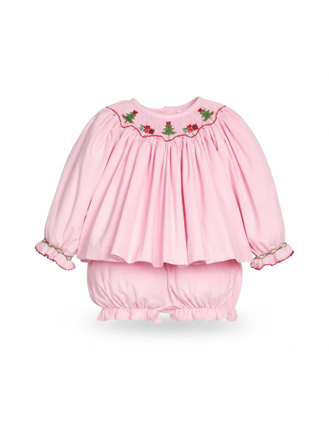 Smocked Bishop Bloomer Set - Holly Days