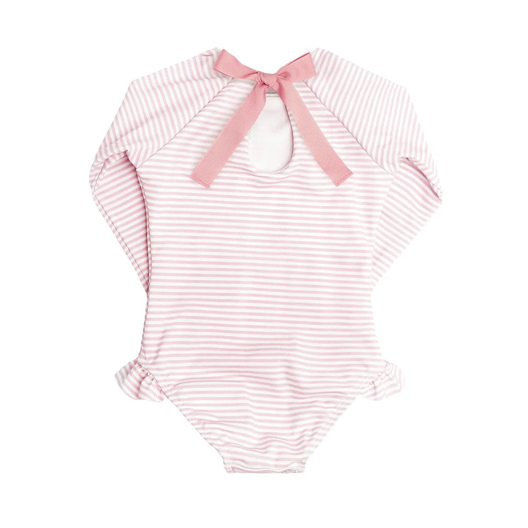 Pink Stripe Rashguard One Piece