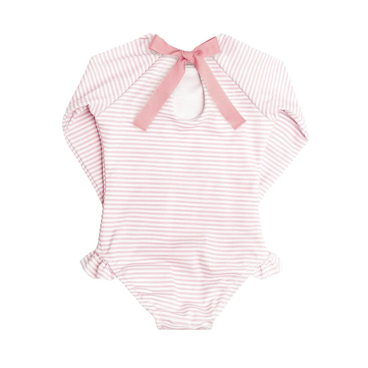Pink Stripe Rashguard One Piece