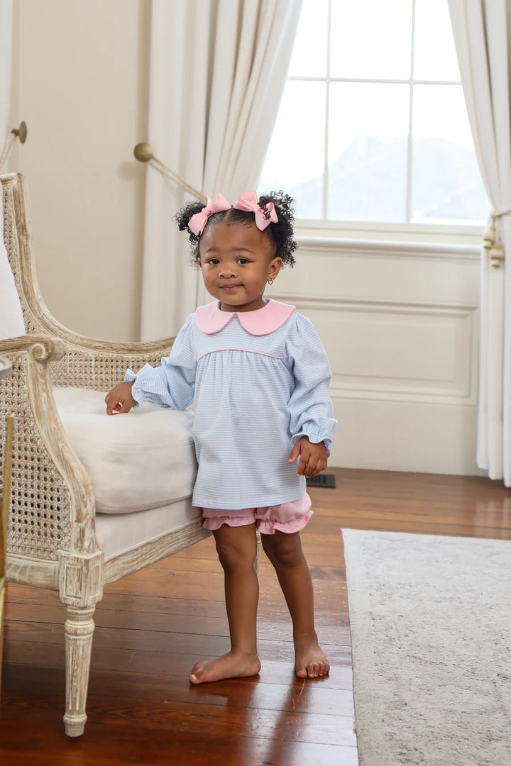 Girls Katherine Bloomer Set - Lt Blue/Lt Pink